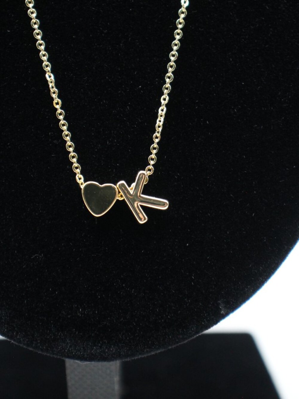 14K Gold Plated K Letter Pendant Necklace - Picture 3 of 3